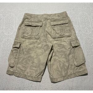 Lee Dungarees Mens Cargo Shorts Size 33 Khaki Tan Tropical Floral Print